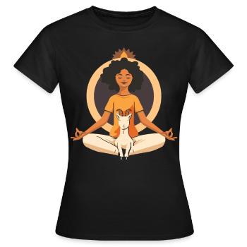 Ziegen-yoga-meditation, Yoga-kurs, Yoga - Frauen T-Shirt - Schwarz - Vorne - AI Model Female 172 dark (172cm)