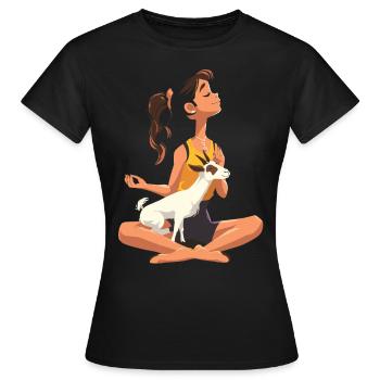 Méditation yoga chèvre, cours de yoga, yoga - T-shirt Femme - noir - Devant - AI Model Female 172 dark (172cm)