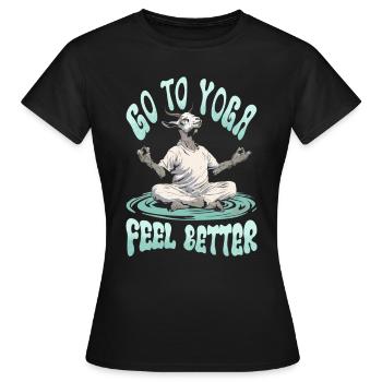 Ziegen-yoga-meditation, Yoga-kurs, Yoga - Frauen T-Shirt - Schwarz - Vorne - AI Model Female 172 dark (172cm)