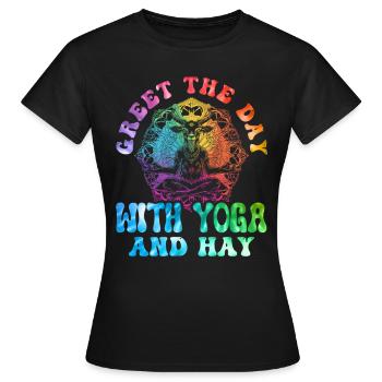 Ziegen-yoga-meditation, Yoga-kurs, Yoga - Frauen T-Shirt - Schwarz - Vorne - AI Model Female 172 dark (172cm)