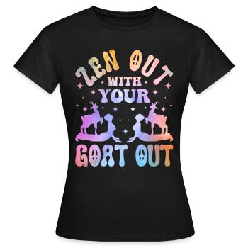 Ziegen-yoga-meditation, Yoga-kurs, Yoga - Frauen T-Shirt - Schwarz - Vorne - AI Model Female 172 dark (172cm)