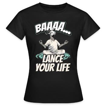 Ziegen-yoga-meditation, Yoga-kurs, Yoga - Frauen T-Shirt - Schwarz - Vorne - AI Model Female 172 dark (172cm)