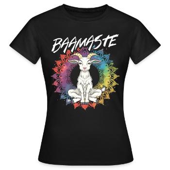 Ziegen-yoga-meditation, Yoga-kurs, Yoga - Frauen T-Shirt - Schwarz - Vorne - AI Model Female 172 dark (172cm)