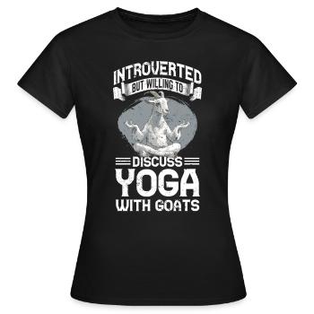 Ziegen-yoga-meditation, Yoga-kurs, Yoga - Frauen T-Shirt - Schwarz - Vorne - AI Model Female 172 dark (172cm)