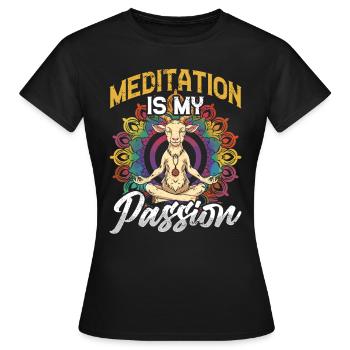 Ziegen-yoga-meditation, Yoga-kurs, Yoga - Frauen T-Shirt - Schwarz - Vorne - AI Model Female 172 dark (172cm)