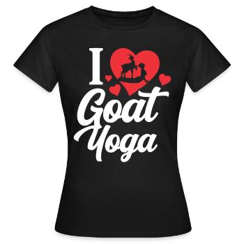 Ziegen-yoga-meditation, Yoga-kurs, Yoga - Frauen T-Shirt - Schwarz - Vorne - AI Model Female 172 dark (172cm)