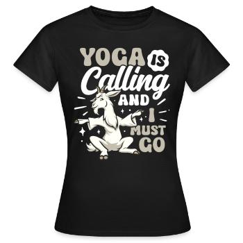 Ziegen-yoga-meditation, Yoga-kurs, Yoga - Frauen T-Shirt - Schwarz - Vorne - AI Model Female 172 dark (172cm)