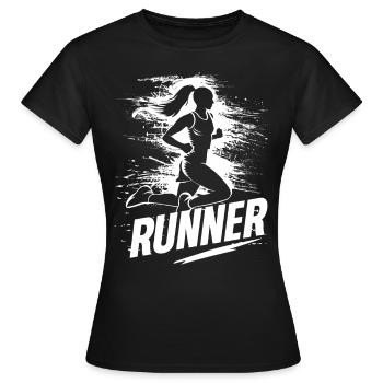 Conception de course pour les coureurs au marathon - T-shirt Femme - noir - Devant - AI Model Female 172 dark (172cm)
