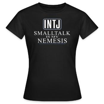 Personnalité Intj : Introvertis - T-shirt Femme - noir - Devant - AI Model Female 172 dark (172cm)