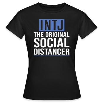 Personnalité Intj : Introvertis - T-shirt Femme - noir - Devant - AI Model Female 172 dark (172cm)