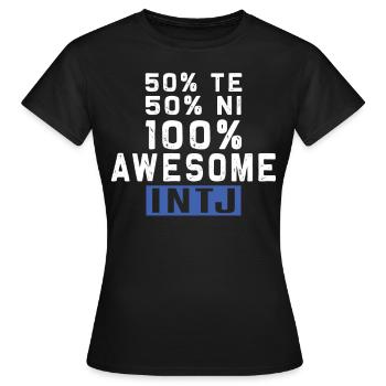 Personnalité Intj : Introvertis - T-shirt Femme - noir - Devant - AI Model Female 172 dark (172cm)