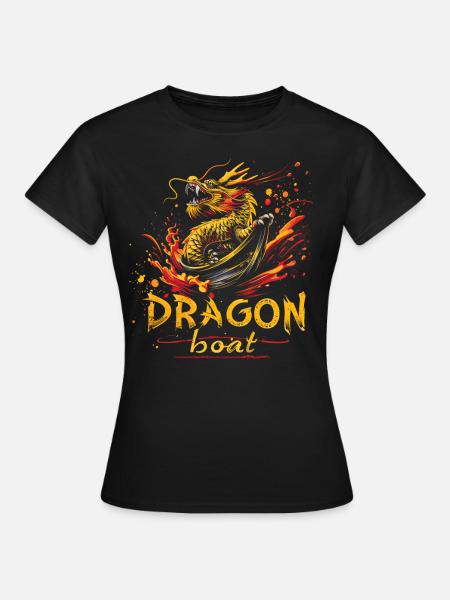 Lustiges Drachenboot-paddel - Frauen T-Shirt - Schwarz
