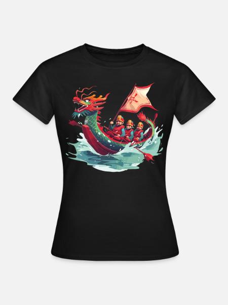 Lustiges Drachenboot-paddel - Frauen T-Shirt - Schwarz