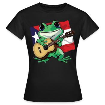 Coqui Frosch Symbol Taino Boricua Puerto - Frauen T-Shirt - Schwarz - Vorne - AI Model Female 172 dark (172cm)