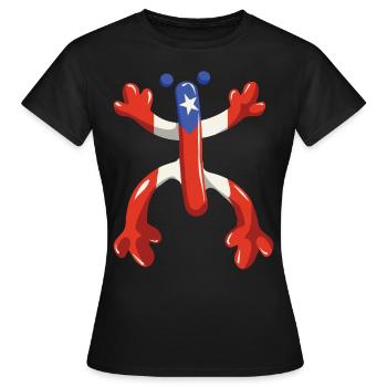 Coqui Frosch Symbol Taino Boricua Puerto - Frauen T-Shirt - Schwarz - Vorne - AI Model Female 172 dark (172cm)