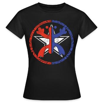 Coqui Frosch Symbol Taino Boricua Puerto - Frauen T-Shirt - Schwarz - Vorne - AI Model Female 172 dark (172cm)
