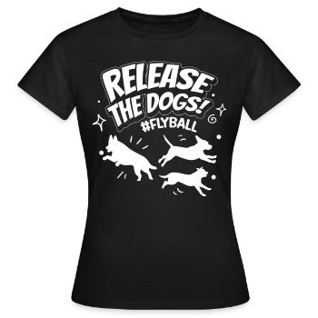 Flyball Canine Sport Agility Parcour Dog - Frauen T-Shirt - Schwarz - Vorne - AI Model Female 172 dark (172cm)