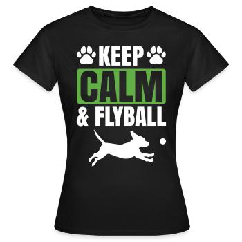 Flyball Canine Sport Agility Parcour Dog - Frauen T-Shirt - Schwarz - Vorne - AI Model Female 172 dark (172cm)