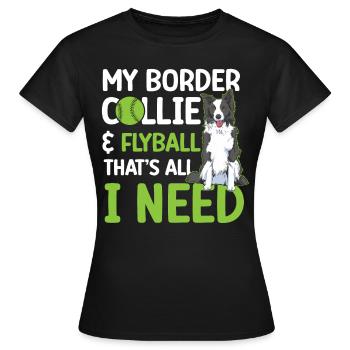Flyball Canine Sport Agility Parcour Dog - Frauen T-Shirt - Schwarz - Vorne - AI Model Female 172 dark (172cm)
