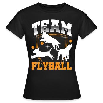 Flyball Canine Sport Agility Parcour Dog - Frauen T-Shirt - Schwarz - Vorne - AI Model Female 172 dark (172cm)