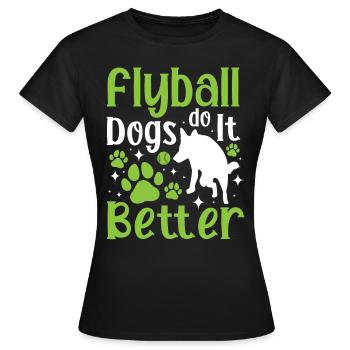 Flyball Canine Sport Agility Parcour Dog - Frauen T-Shirt - Schwarz - Vorne - AI Model Female 172 dark (172cm)