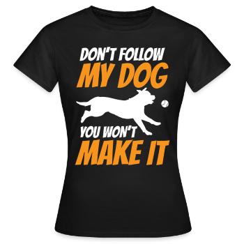 Flyball Canine Sport Agility Parcour Dog - Frauen T-Shirt - Schwarz - Vorne - AI Model Female 172 dark (172cm)