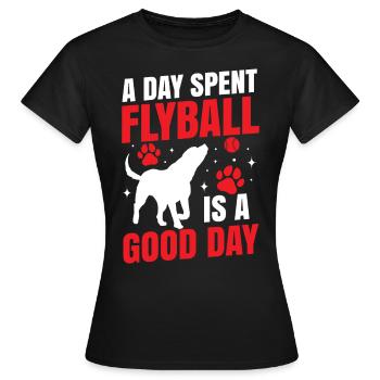 Flyball Canine Sport Agility Parcour Dog - Frauen T-Shirt - Schwarz - Vorne - AI Model Female 172 dark (172cm)