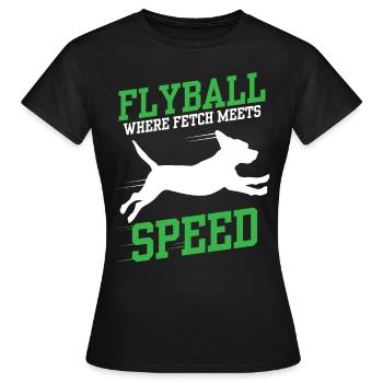 Flyball Canine Sport Agility Parcour Dog - Frauen T-Shirt - Schwarz - Vorne - AI Model Female 172 dark (172cm)
