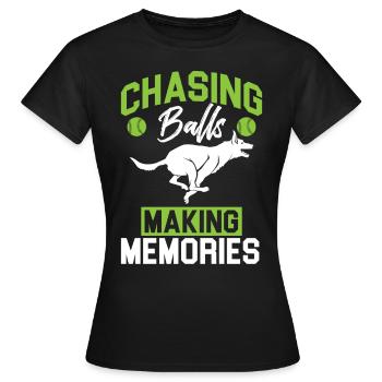 Flyball Canine Sport Agility Parcour Dog - Frauen T-Shirt - Schwarz - Vorne - AI Model Female 172 dark (172cm)