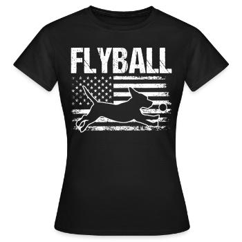 Flyball Canine Sport Agility Parcour Dog - Frauen T-Shirt - Schwarz - Vorne - AI Model Female 172 dark (172cm)