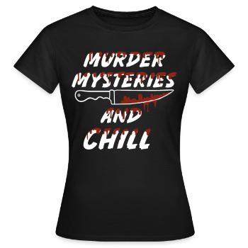 Murder Mystery Dinner plays the victim - Women's T-Shirt - black - Front - AI Model Female 172 dark (172cm)
