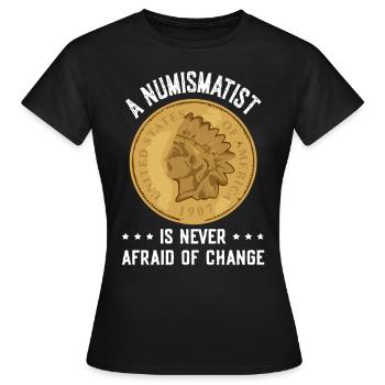 Coin Collector Definition Numismatics - Women's T-Shirt - black - Front - AI Model Female 172 dark (172cm)