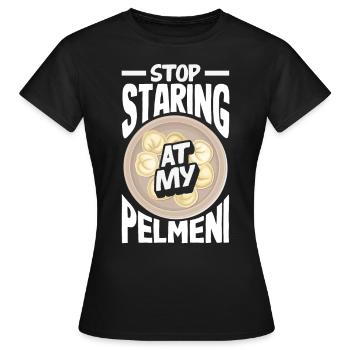 Pelmeni russes, quenelles russes - T-shirt Femme - noir - Devant - AI Model Female 172 dark (172cm)