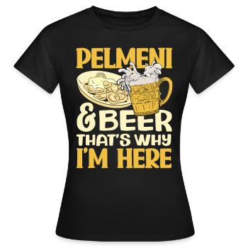 Russische Pelmeni Russische Knödel - Frauen T-Shirt - Schwarz - Vorne - AI Model Female 172 dark (172cm)
