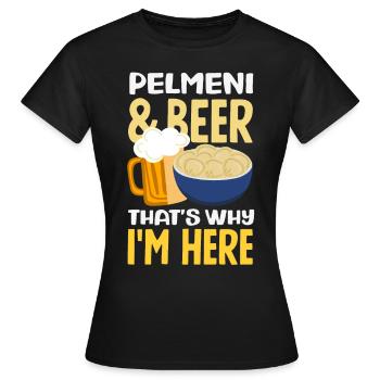 Pelmeni russes, quenelles russes - T-shirt Femme - noir - Devant - AI Model Female 172 dark (172cm)