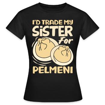 Pelmeni russes, quenelles russes - T-shirt Femme - noir - Devant - AI Model Female 172 dark (172cm)