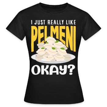 Pelmeni russes, quenelles russes - T-shirt Femme - noir - Devant - AI Model Female 172 dark (172cm)
