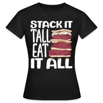 Sandwich Sandwich Snack Célébration - T-shirt Femme - noir - Devant - AI Model Female 172 dark (172cm)