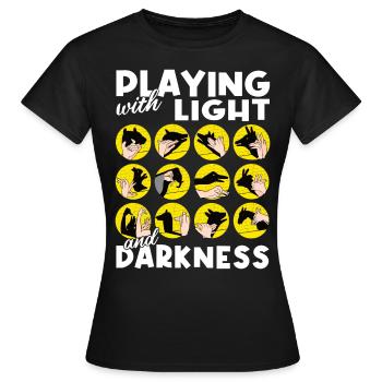 Handschattenpuppenspiel Puppen - Frauen T-Shirt - Schwarz - Vorne - AI Model Female 172 dark (172cm)