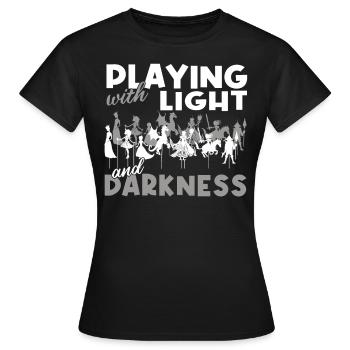 Handschattenpuppenspiel Puppen - Frauen T-Shirt - Schwarz - Vorne - AI Model Female 172 dark (172cm)