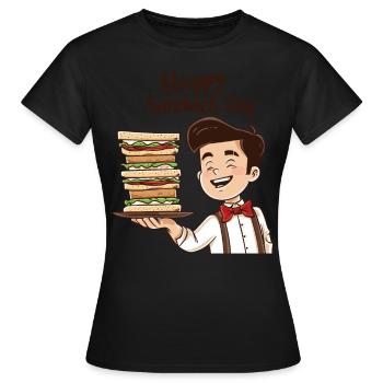 Sandwich Sandwich Snack Célébration - T-shirt Femme - noir - Devant - AI Model Female 172 dark (172cm)