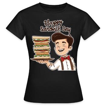Sandwich Sandwich Snack Célébration - T-shirt Femme - noir - Devant - AI Model Female 172 dark (172cm)