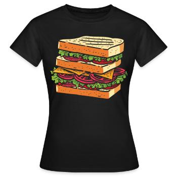 Sandwich Sandwich Snack Célébration - T-shirt Femme - noir - Devant - AI Model Female 172 dark (172cm)