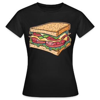 Sandwich Sandwich Snack Célébration - T-shirt Femme - noir - Devant - AI Model Female 172 dark (172cm)