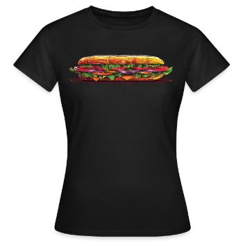Sandwich Sandwich Snack Célébration - T-shirt Femme - noir - Devant - AI Model Female 172 dark (172cm)