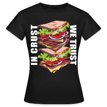 Sandwich Sandwich Snack Célébration - T-shirt Femme - noir - Devant - AI Model Female 172 dark (172cm)