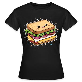 Sandwich Sandwich Snack Célébration - T-shirt Femme - noir - Devant - AI Model Female 172 dark (172cm)