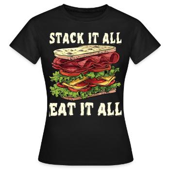 Sandwich Sandwich Snack Célébration - T-shirt Femme - noir - Devant - AI Model Female 172 dark (172cm)