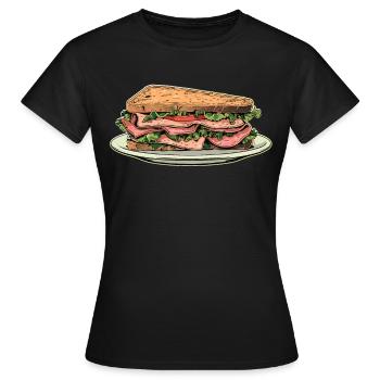 Sandwich Sandwich Snack Célébration - T-shirt Femme - noir - Devant - AI Model Female 172 dark (172cm)