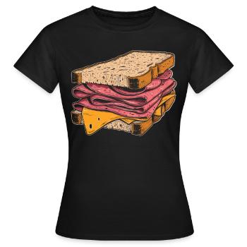 Sandwich Sandwich Snack Célébration - T-shirt Femme - noir - Devant - AI Model Female 172 dark (172cm)